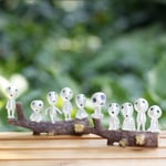 10 stycken Princess Mononoke-figurer Mini Trädgårdsdekoration för uteplats inomhus och utomhus