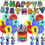 Roblox Rainbow Friends 2 Tema Födelsedagsfest Dekorationer Kit Inkl. Banner Ballonger Tårtdekoration Cupcake Toppers Dekoration Set