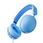 Skullcandy Grom Over-Ear Wired Headphones for Kids, Volume-Limiting, Share Audio Port, Microphone, Work with Bluetooth Devices and Computers - Surf Blue