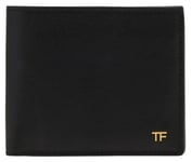 Tom Ford Metal TF Black Grain Leather T Line Billfold Card Wallet Holder Y0228T 