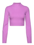 Shiny Rib High Neck Long Sleeve Purple Calvin Klein Jeans