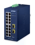 Planet IGS-4215-16T2S-U IP30 Industrial L2/L4 16-Port 10/100/1000T + 2-Port 100/1000X SFP Managed Switch