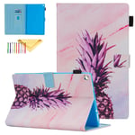 Case for Kindle Fire HD 10 Tablet (9th/7th/5th Generation,2019/2017/2015 Release), Uliking Folio Folding Smart Stand Cover with Pencil Holde & Auto Wake/Sleep for Fire HD 10.1", Pineapple Marble