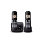 Téléphone sans fil avec répondeur PANASONIC KX-TGC222EB - Noir - Ecran LCD - 50 noms et numéros - 15 sonneries