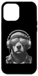 iPhone 12 Pro Max cute dog with sunglasses and headphones for men women kids Case