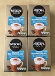 NESCAFE GOLD CAPPUCCINO DECAF UNSWEETENED INSTANT COFFEE 32 SACHETS 4 BOXES 