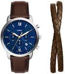Fossil FS6018SET Neutra Blå/Läder Ø44 mm