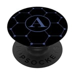 Phone Pop Up Holder,Monogram Letter Black and Blue Initial A PopSockets Grip and Stand for Phones and Tablets