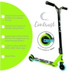 Kids Stunt Scooter Contrast Zone Swirl Lime Green & Teal Blue