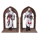 Nemesis Now Officially Licensed Assassin's Creed Altair and Ezio Library Gaming Bookends, Resin, Brown, 24cm
