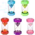Set med 5 timglas för barn, timglasfunktion, timglasfärger, köksklocka, kökstimer med timglas, 3, 5, 10 och 30 minuter...