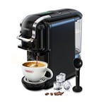 HIBREW H2B Cafétière à capsules, Machine à café multi capsules 5 en 1, Compatible avec DG/NesDosettes ES*/Café moulu, Arrêt automatique, Espresso parfait, Noir