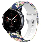 20mm Floral Strap Compatible with Galaxy Watch Active2 /Active 42mm Bands Women Soft Silicone Bracelet Replacement for Samsung Galaxy Watch SM-R500/SM-R810 UK91008 (Size Large,#7)