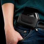 Keple Black Leather Horizontal Belt Clip Holster compatible with NOKIA 2720 Fol