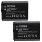 EXTENSILO 2x Batterie compatible avec Sony Alpha NEX-3N, NEX-3NL, NEX-3K, NEX-3KS, NEX-3NLB appareil photo, reflex numérique (1050mAh, 7,4V, Li-ion)