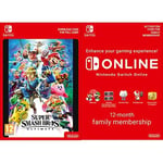 Super Smash Bros. Ultimate [Switch Download Code] + Switch Online 12 Months Family [Download Code]