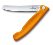 Victorinox Swiss Classic vikbar kniv, tandad, 11 cm - Orange