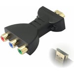 Adaptateur HDMI mâle vers 3 RCA femelle Composite Vidéo Audio VA Component Converter Adaptateur Convient pour HDTV DVD et la plupart des appareils de