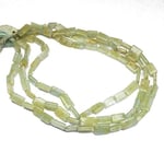 World Wide Gems Beads Gemstone 5 Strand Natural Aquamarine Spacer Smooth Rectangle Chiclet Loose Craft Beads 15 inch Long 12mm 13mm Code-HIGH-64