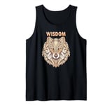 Cool Wolf Face Wisdom State Wise Smart Mindful Wild Wolf Tank Top
