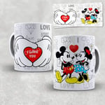 Mugtime (TM) - Mickey and Minnie Love Mug - Valentine's Day - Love - Coffee Tea Mug Ceramic Cup - 330ml 11oz