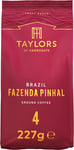 Taylors of Harrogate Brazil Fazenda Pinhal Ground Coffee, 227G (Pack of 6)