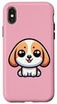Coque pour iPhone X/XS Rose mignon Beagle Dessin animé chiot souriant adorablement enfants amusant