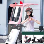 Motor Scooter Umbrella Mobility Sun Shade & Rain Cover Waterproof,Universal,Bicycle Electric Sun Shade Rain Cover,Pink