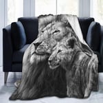 COMRTL Flannel Fleece Throw Blanket Bed Blanket lion with cub Micro Fleece Blanket Warm Soft Lightweight Cozy Microfiber Blanket Throw for Bed Couch Sofa All Seasons