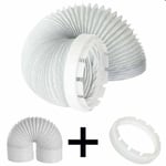 Hose Fits Indesit Tumble Dryer Vent Hose Pipe With Adaptor Kit 2.5m 4 Inch Dia