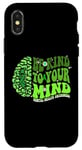 Coque pour iPhone X/XS Be kind To Your Mind Green Ribbon Brain Retro Groovy Woman