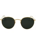 Ray-Ban Unisex Sunglasses Round Metal 3447 001 Gold Green 50mm - One Size