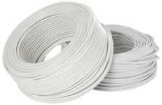 Rund kabel 2 x 0,75 mm² - vit