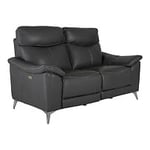 Mer Hemma Algarve 2-sits reclinersoffa läder grå B168 cm