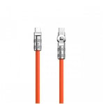 Vinklad kabel USB C - USB C 120W 1m rotation 180° Dudao - orange