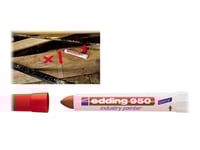 Edding 950 Industry - Solid Märkpenna - Permanent - För Metall, Papper Med Skrovlig Yta - Röd - 10 Mm