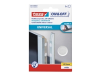 Tesa On & Off - Monteringsbindemedel - 1,6 cm diameter - vit - icke-permanent (paket om 8)