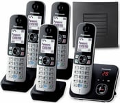 Panasonic Cordless Phone KX-TG682 5 Handsets w Range Extender Answer Machine Sil