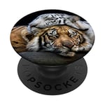 PopSockets Tiger and White Tiger PopSockets PopGrip: Swappable Grip for Phones & Tablets