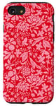 Coque pour iPhone SE (2020) / 7 / 8 Motif floral et feuilles rouges et roses