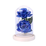 Artificial Rose Flower 20led Light Glass Cover Lamp Ornament No.3