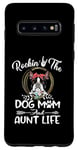 Coque pour Galaxy S10 Boston Terrier Rocking The Dog Mom and Aunt Life Mothers Day
