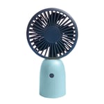 Portable Handheld Mini Fan 3 Gears Adjustable Silent Desktop Fan Air Cooler USB Charging for Home Room Office Use 11.5x9.5cm-Blue