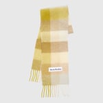 Acne Studios Mohair Checked Scarf - Pastel Yellow / Cream Beige