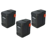 vhbw 3x Batteries compatible avec Gardena débroussailleuse SmallCut 300 Accu (8844-20) 3000mAh, 18V, Li-ion