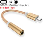 couleur or Adaptateur USB Type-C Vers Jack 3.5mm OTG, Câble Audio Aux pour Écouteurs Xiaomi MI 10 9 Oneplus 8 7 Pro