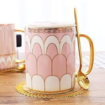 350ml Ceramic Mug Large Capacity Water Glass Golden Ceramic Couple Coffee Milk Cup Tea Cup F