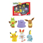 Bandai - Pokémon - Pack de 6 Figurines - Vague 2 - Pikachu, Ouistempo, Larméléon, Flambino, Evoli, Métamorph - PKW2471
