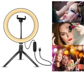 AJH Dimmable LED Ring Light Stand, Camera Photo Video Lighting Kit, Photo Phone Video Light Lamp, with Tripods Selfie Stick Ring Table Fill Light Multipurpose