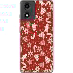 Motorola Moto E14 Transparent Mobilskal Julmönster